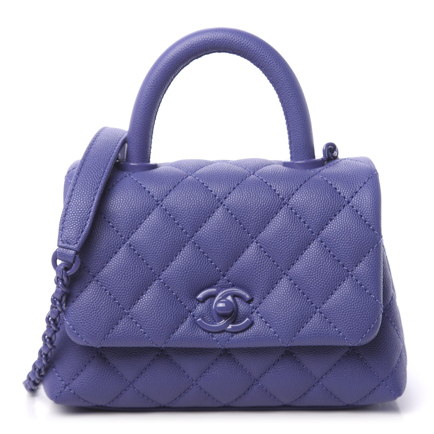 Caviar Quilted Incognito Extra Mini Coco Handle Flap Blue