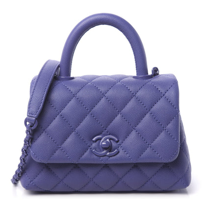 Chanel Caviar Quilted Incognito Extra Mini Coco Handle Flap Blue 1 of 11