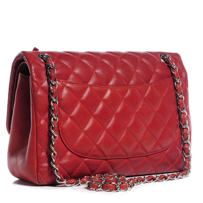 Chanel Caviar Jumbo Double Flap Dark Red 3 of 7