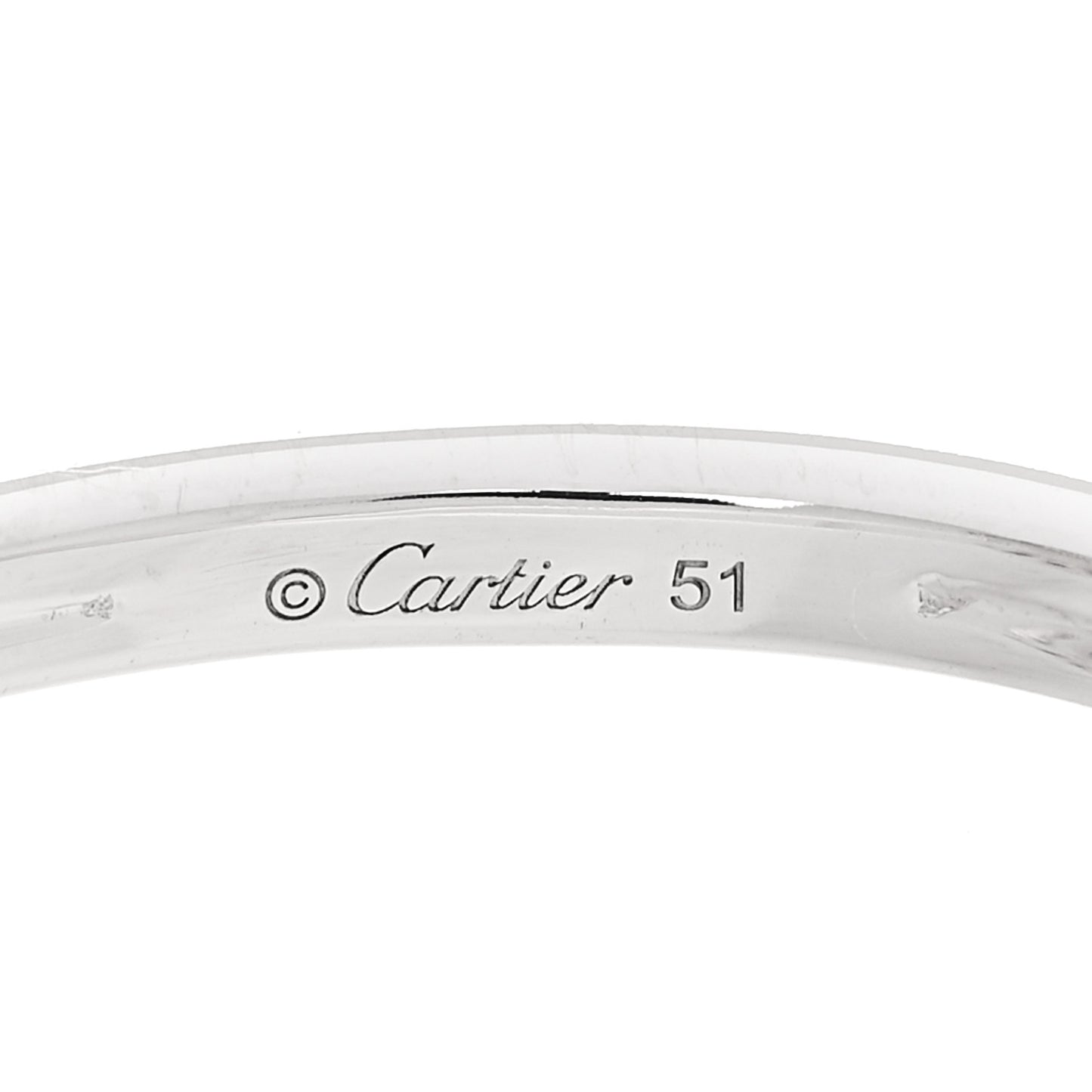 18K White Gold Diamond Amulette de Cartier Paved Ring 51 5.75
