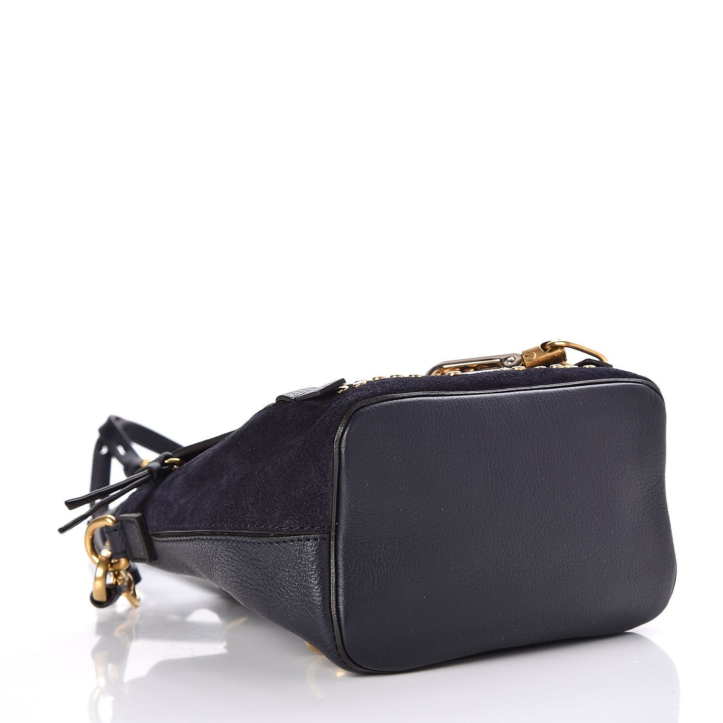 Suede Calfskin Studded Mini Faye Backpack Blue