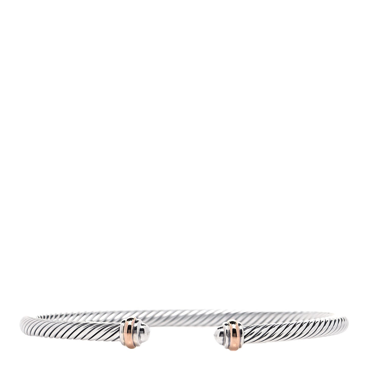 Sterling Silver 18K Rose Gold 4mm Cable Classics Bracelet