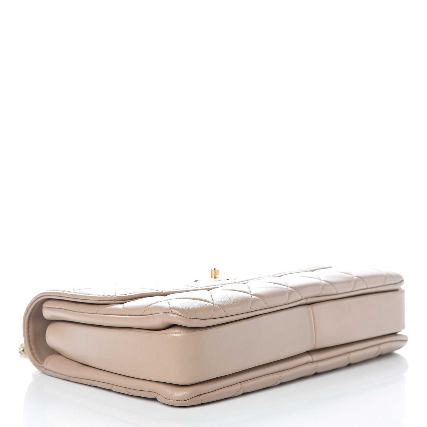 Lambskin Quilted Medium Trendy CC Flap Dual Handle Bag Beige