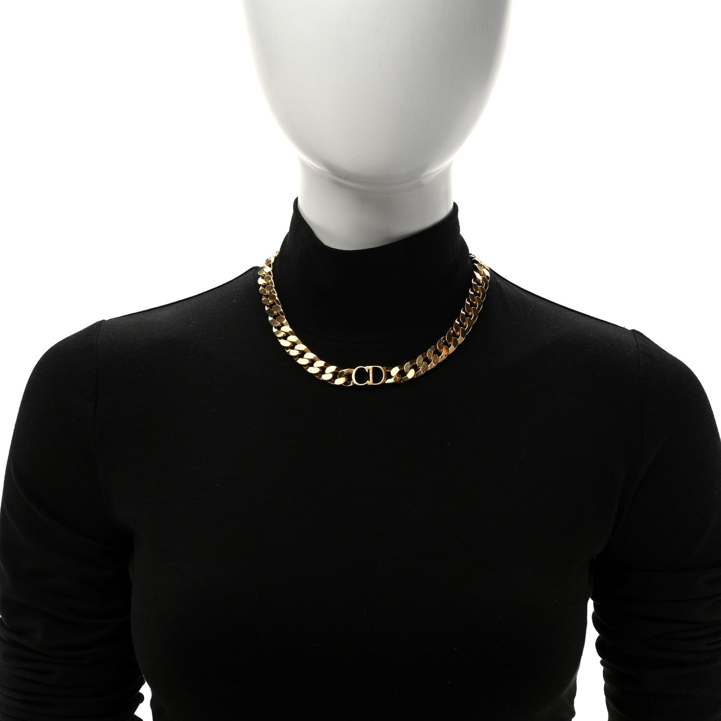 Metal CD Choker Necklace Gold