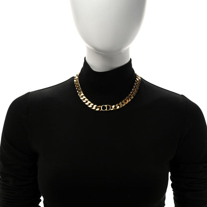 Christian Dior Metal CD Choker Necklace Gold 2 of 5