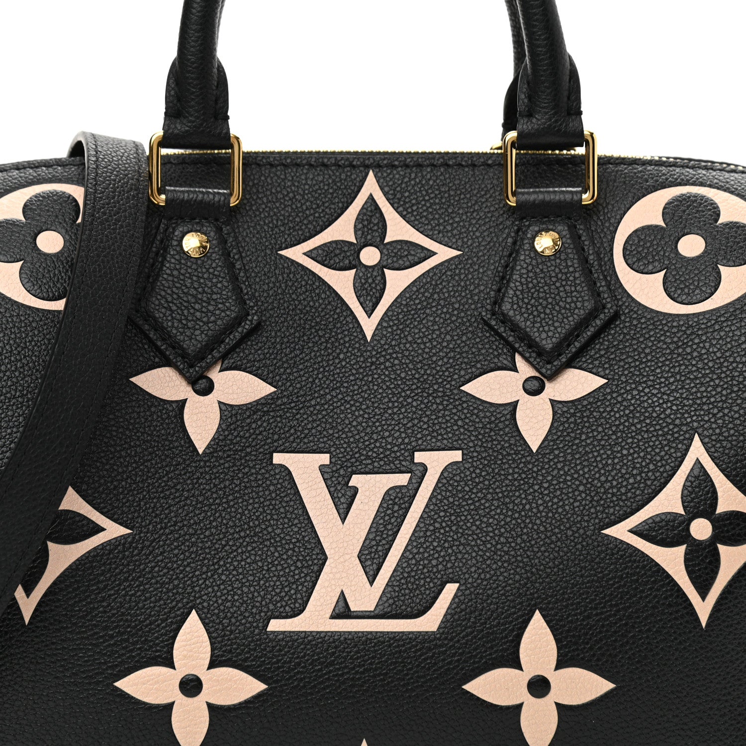 Louis Vuitton Empreinte Monogram Giant Speedy Bandouliere 25 Black Beige 7 of 9