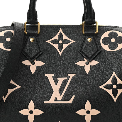 Louis Vuitton Empreinte Monogram Giant Speedy Bandouliere 25 Black Beige 7 of 9