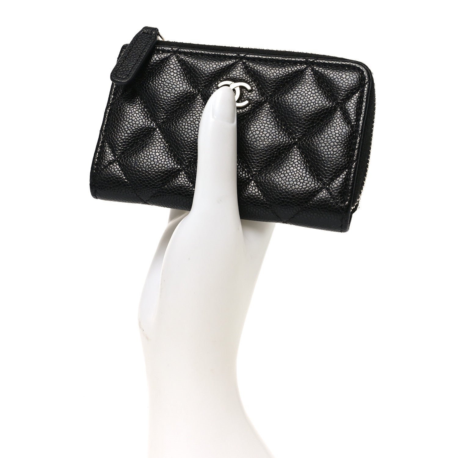 Chanel Caviar Quilted Zipped Key Holder Case Black 2 of 7