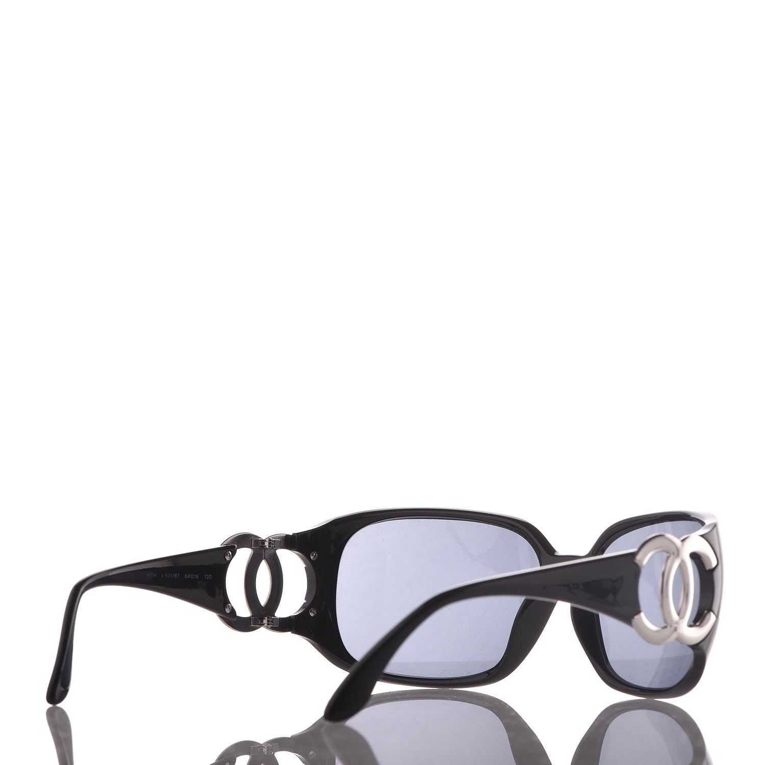 Chanel CC Sunglasses 6014 Black 4 of 8
