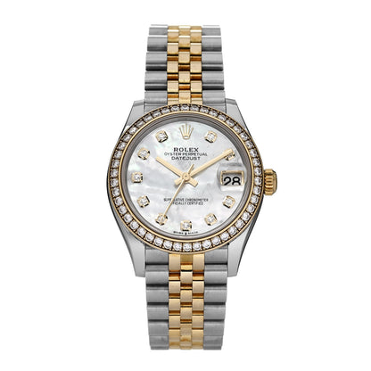 Rolex Stainless Steel 18K Yellow Gold Diamond Bezel Mother of Pearl 31mm Oyster Perpetual Datejust Watch 278383RBR 1 of 5