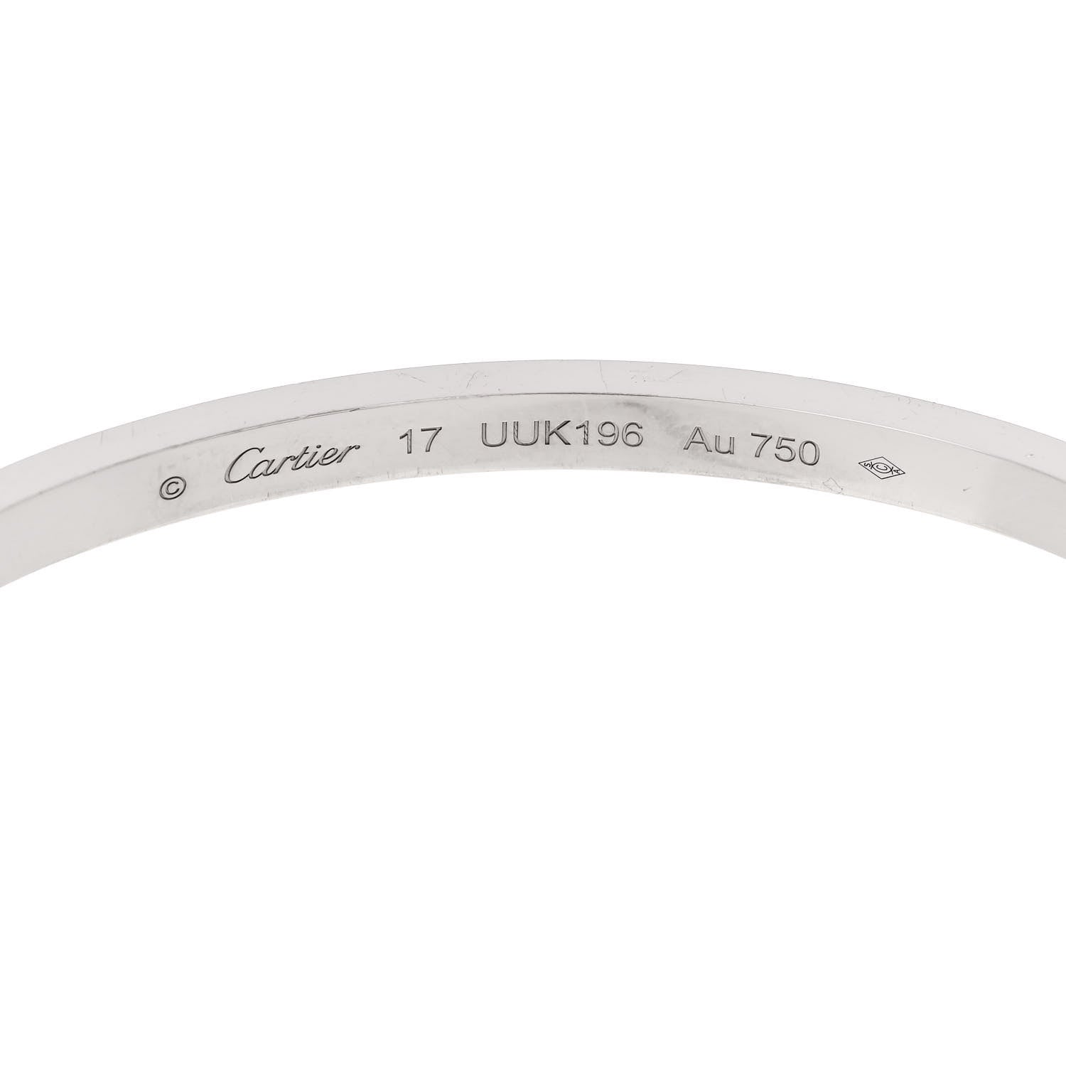Cartier 18K White Gold Small LOVE Bracelet 17 6 of 8