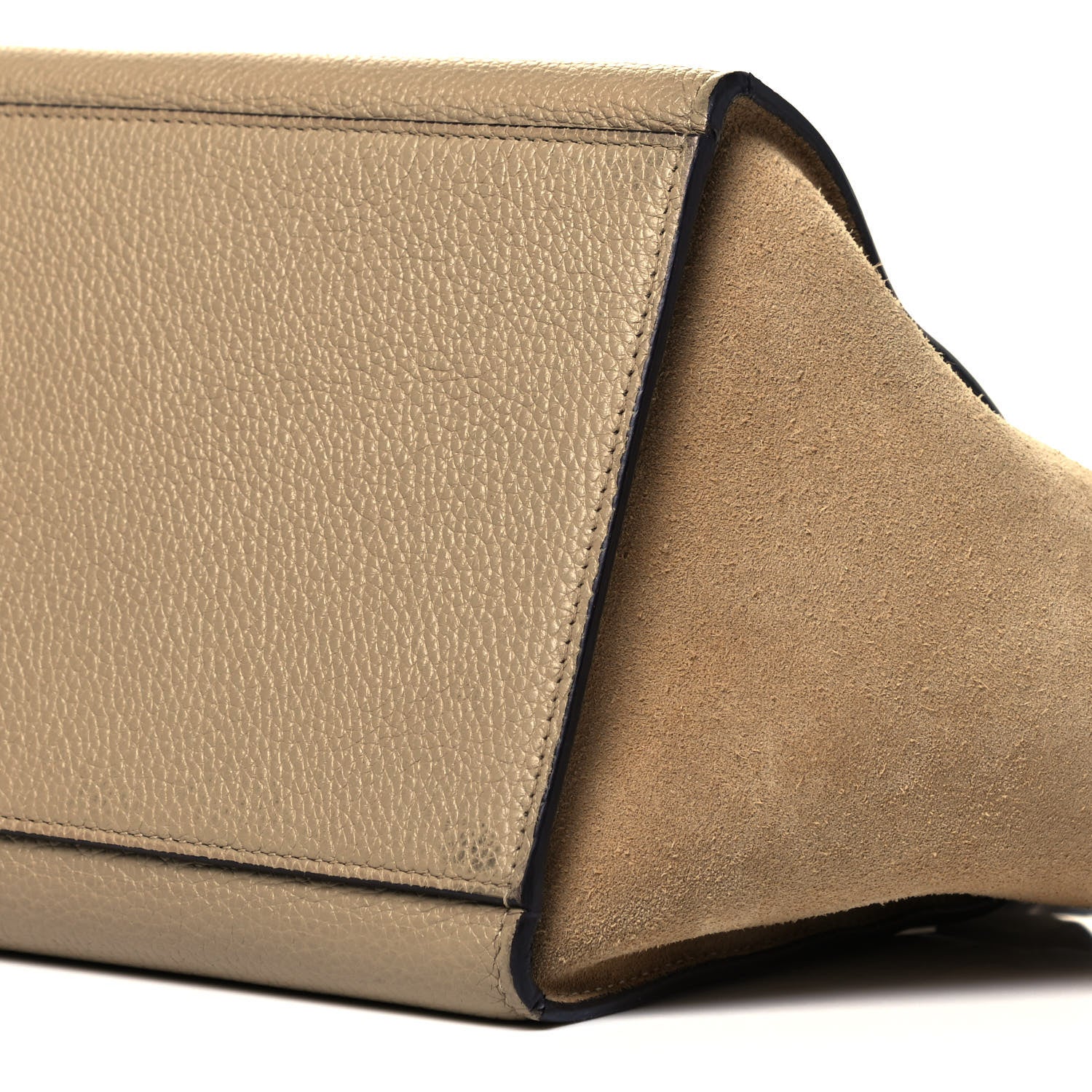 Celine Drummed Calfskin Suede Medium Trapeze Dune 9 of 9