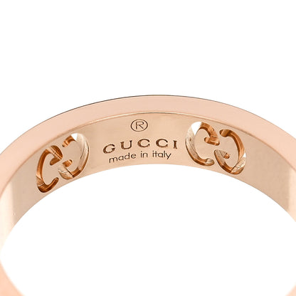Gucci 18K Rose Gold Pink Sapphire Icon Stardust Thin Band Ring 53 6.5 4 of 5
