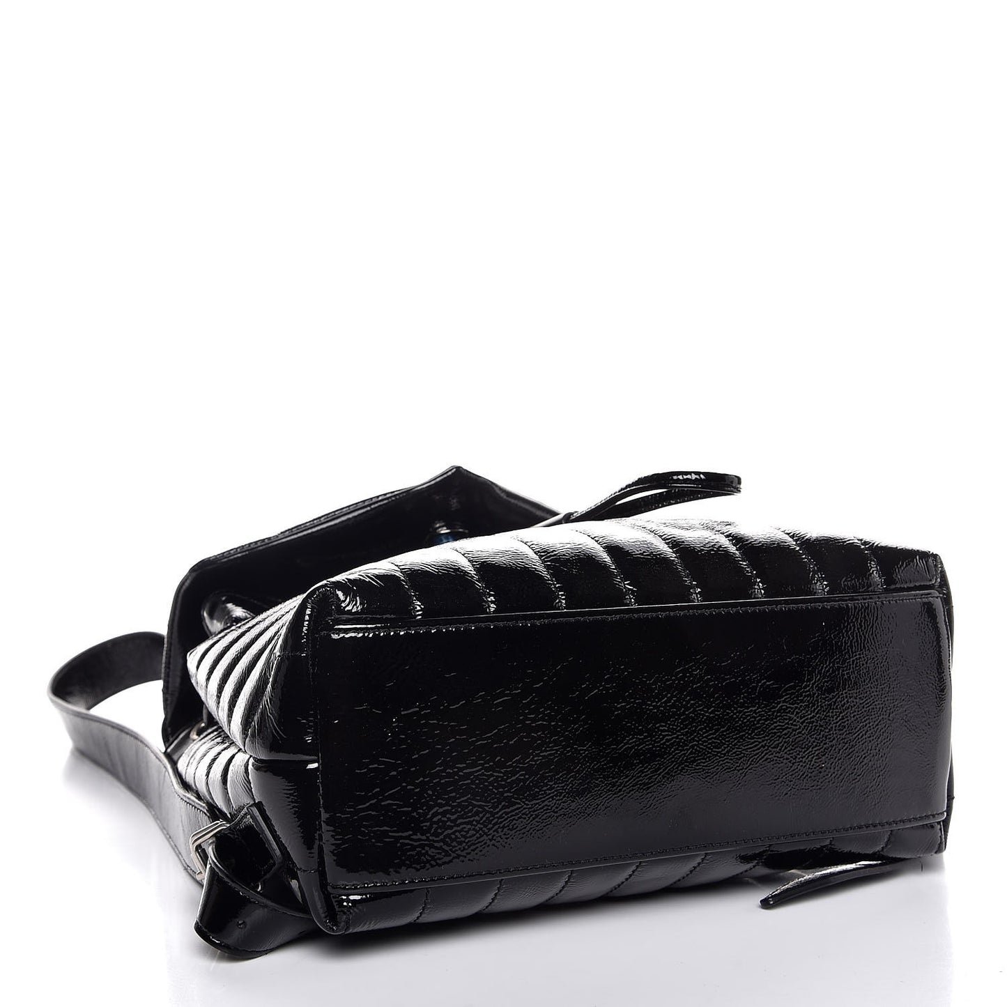 Patent Y Quilted Monogram Small Loulou Backpack Black