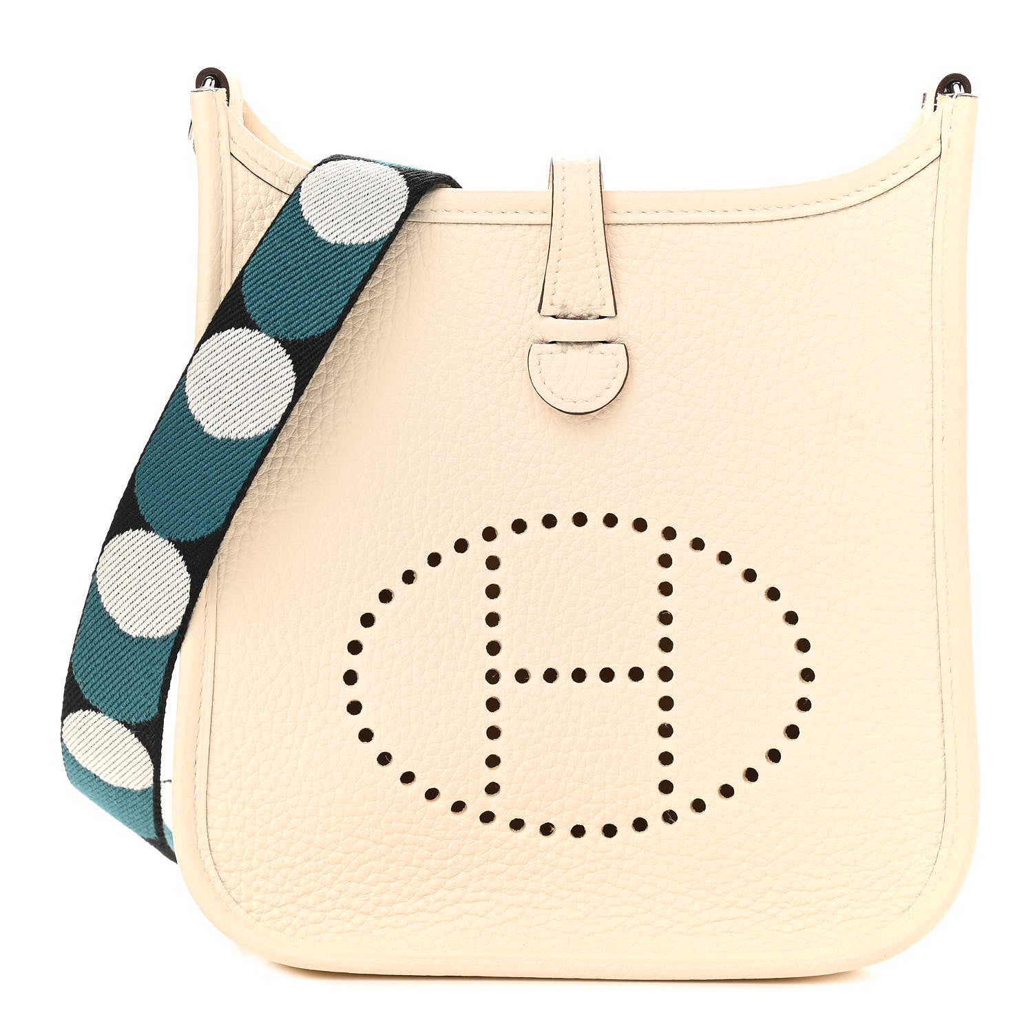 Hermes Taurillon Clemence Flipperball Sangle Evelyne TPM Nata Black Vert Bosphore 1 of 12
