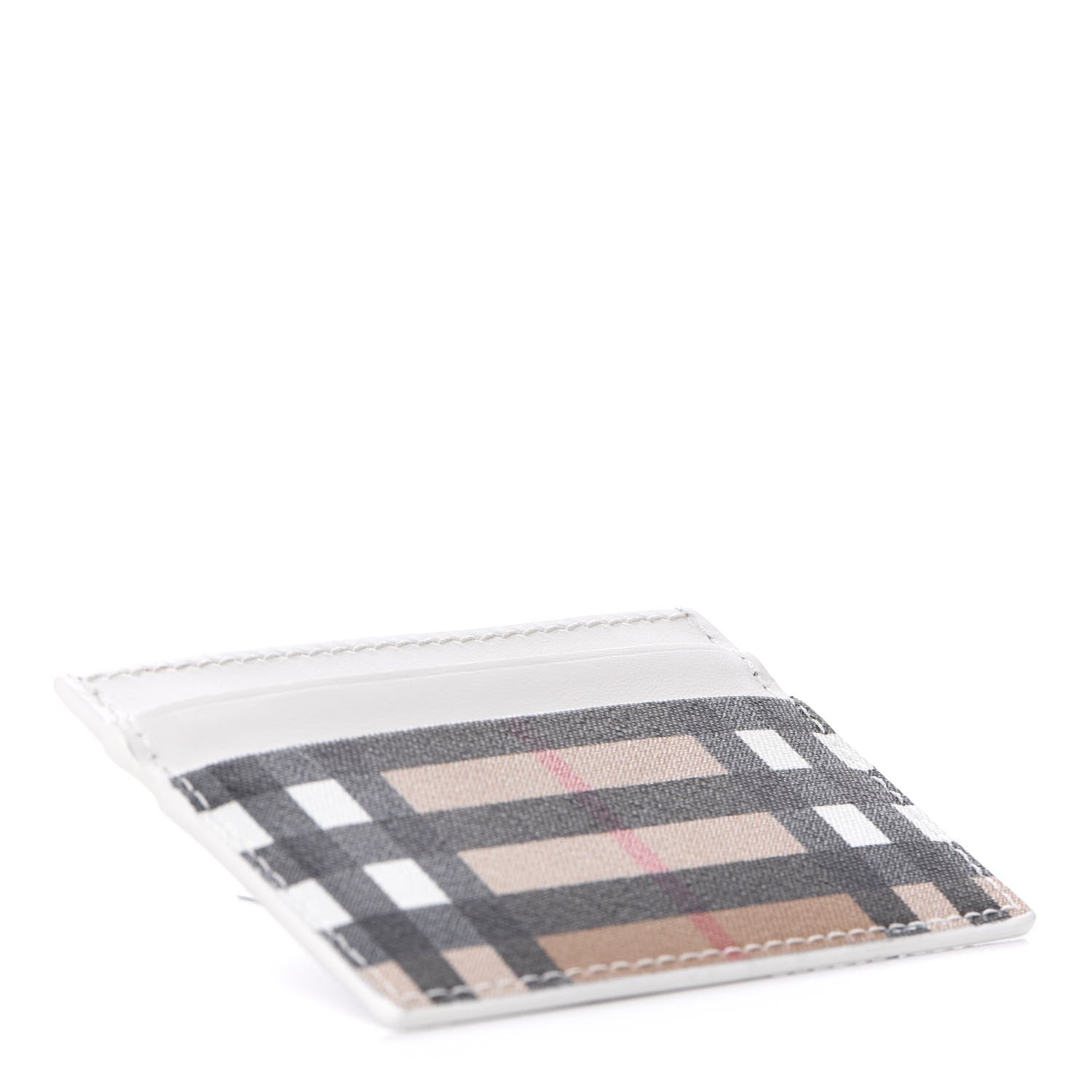 Burberry Vintage Check Calfskin Sandon Card Case White 4 of 7