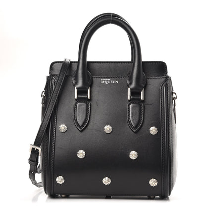 Alexander McQueen Calfskin Pearl Embellished Mini Heroine Black 1 of 9
