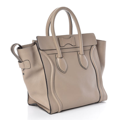 Celine Drummed Calfskin Mini Luggage Dune 3 of 10