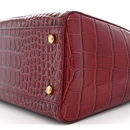 Chanel Calfskin Crocodile Embossed Archetype Small Shopping Tote Burgundy 9 of 9