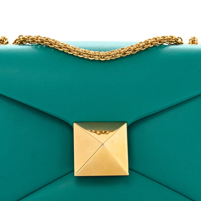 Valentino Garavani Nappa One Stud Chain Clutch Ultra Marine Green 8 of 12