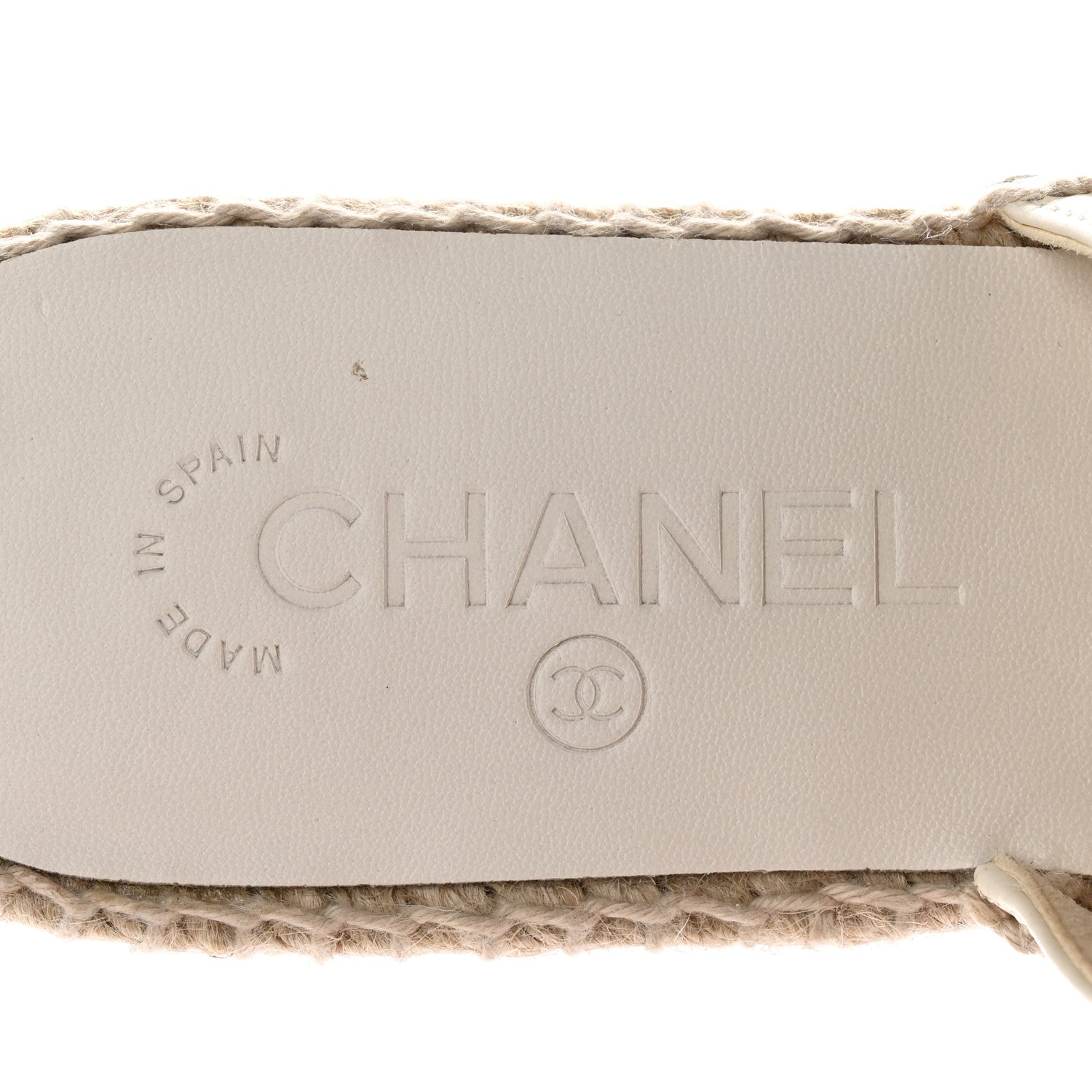 Chanel Goatskin CC Espadrille Mules 38 Ivory 7 of 9