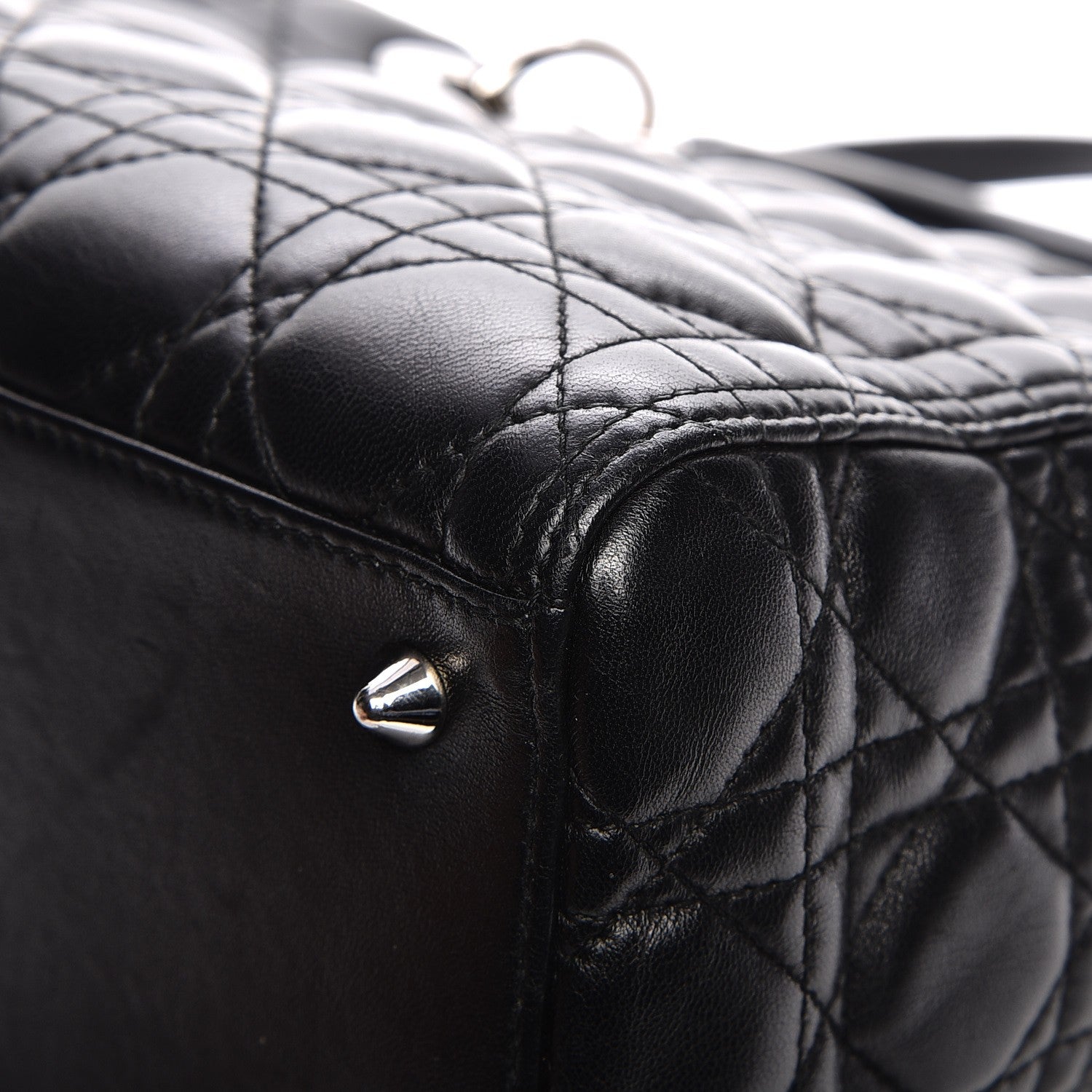 Christian Dior Lambskin Cannage Medium Lady Dior Black 7 of 16