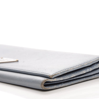 Prada Saffiano Triangle Continental Flap Wallet Pervinca 11 of 12