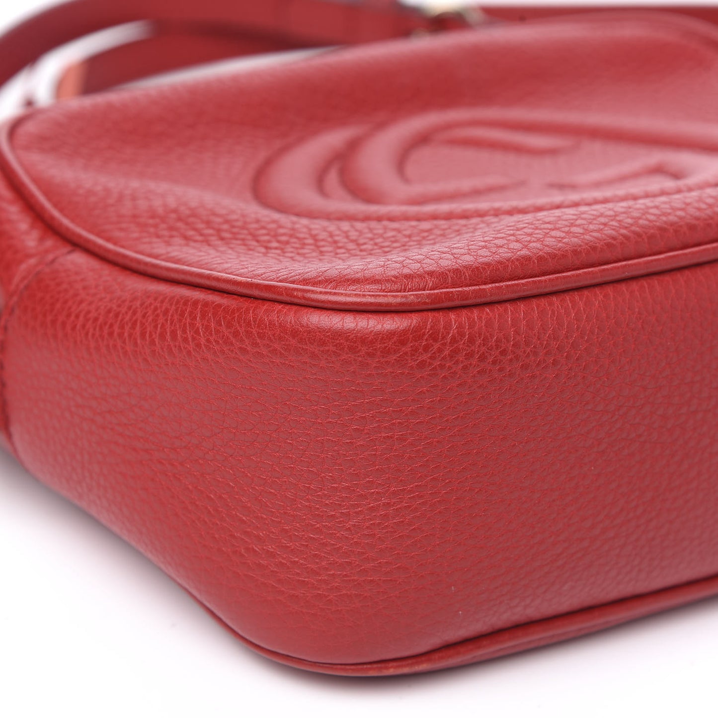 Pebbled Calfskin Small Soho Disco Bag Tabasco Red