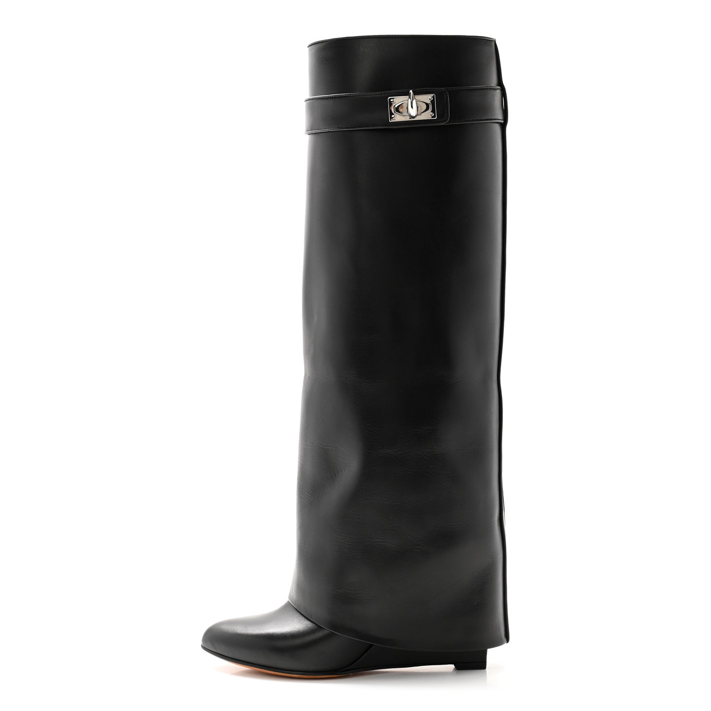Calfskin Shark Lock Pant Boots 37.5 Black