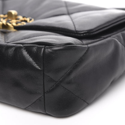 Chanel Goatskin Quilted Medium 19 Flap Black 10 of 12