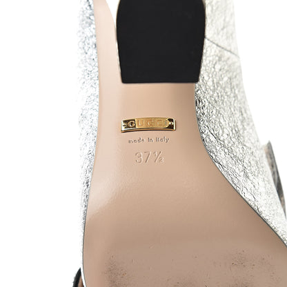 Gucci Galassia GG Marmont Fringe 105mm Loafer Pumps 37.5 Argento 7 of 10