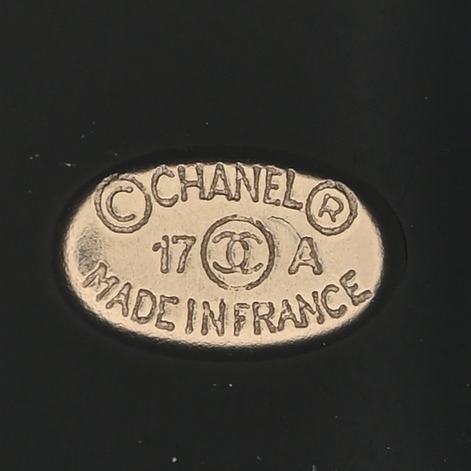 Chanel Resin Strass Perfume Bottle CC Earrings Black Gold 4 of 5
