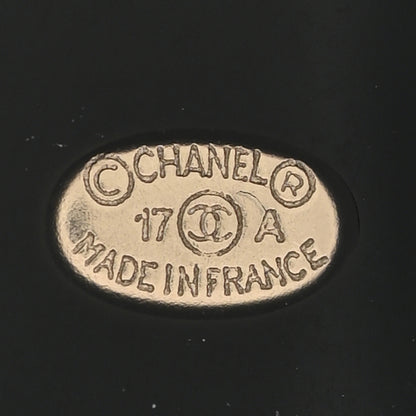 Chanel Resin Strass Perfume Bottle CC Earrings Black Gold 4 of 5