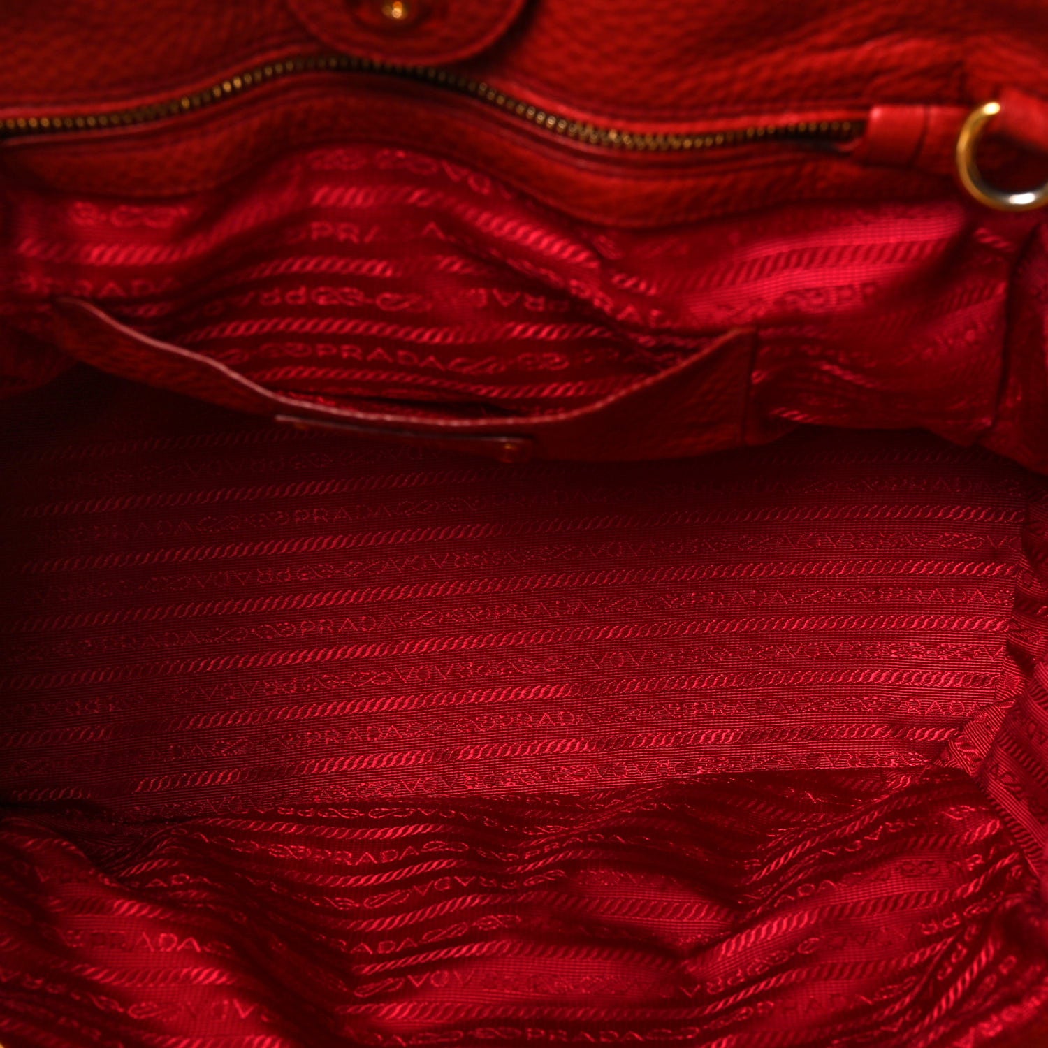 Prada Vitello Daino Tote Rosso 4 of 11