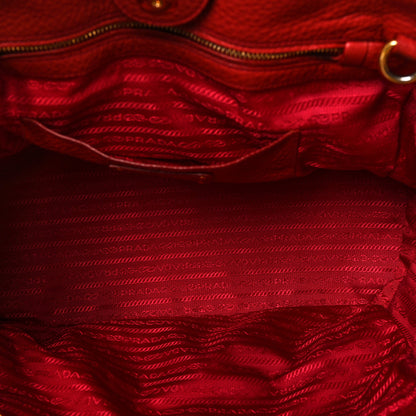 Prada Vitello Daino Tote Rosso 4 of 11