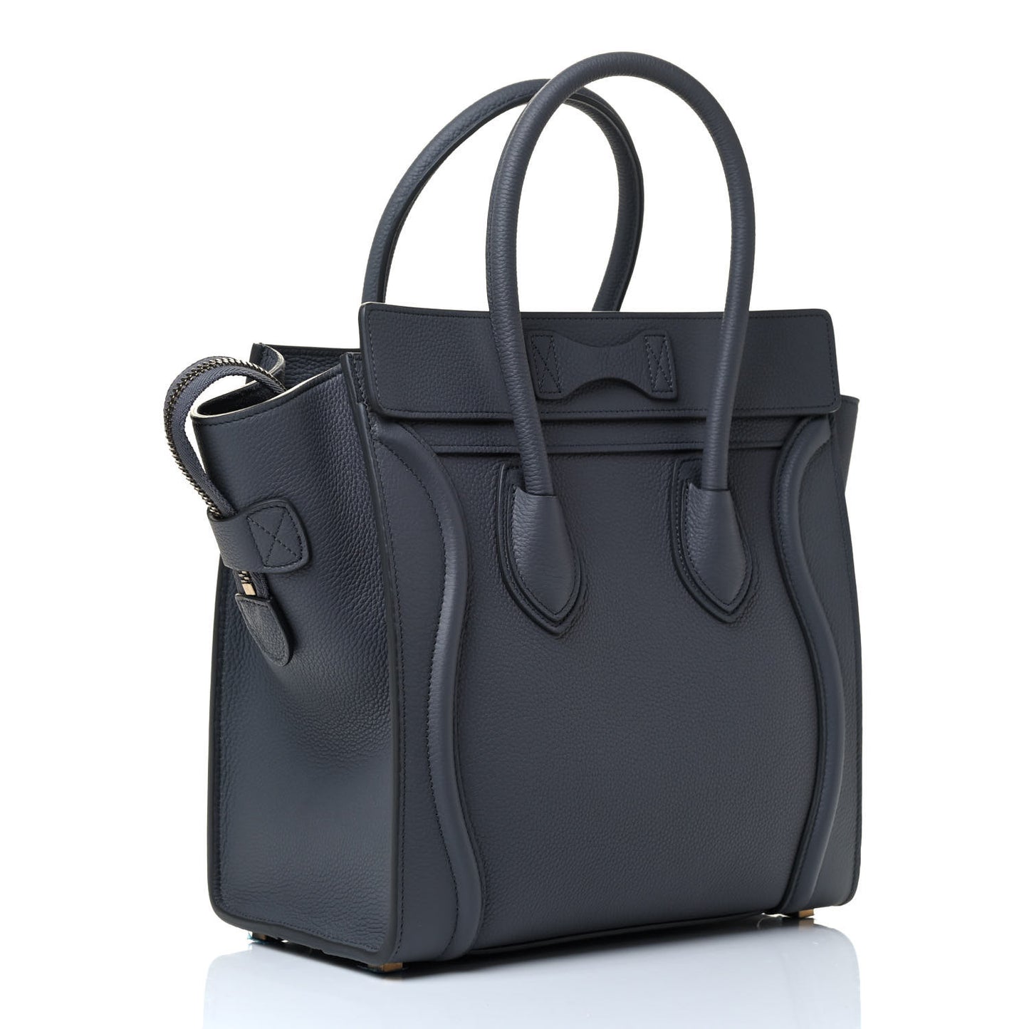 Baby Drummed Calfskin Micro Luggage Kohl