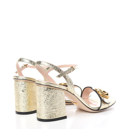 Gucci Galassia GG Marmont Ankle Wrap 75mm Sandals 36 Platino 4 of 9