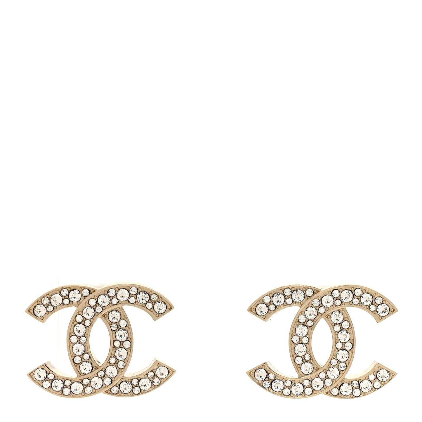 Crystal CC Earrings Light Gold