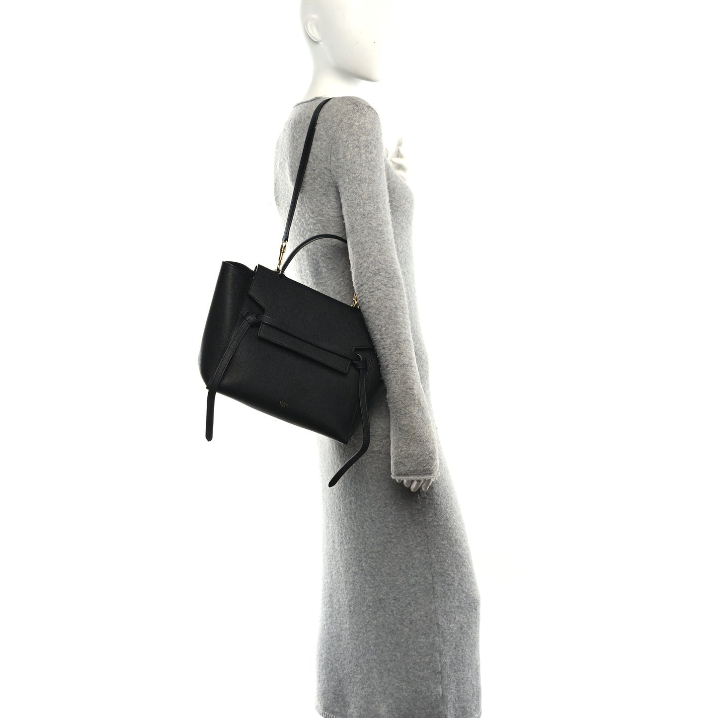 Grained Calfskin Mini Belt Bag Black