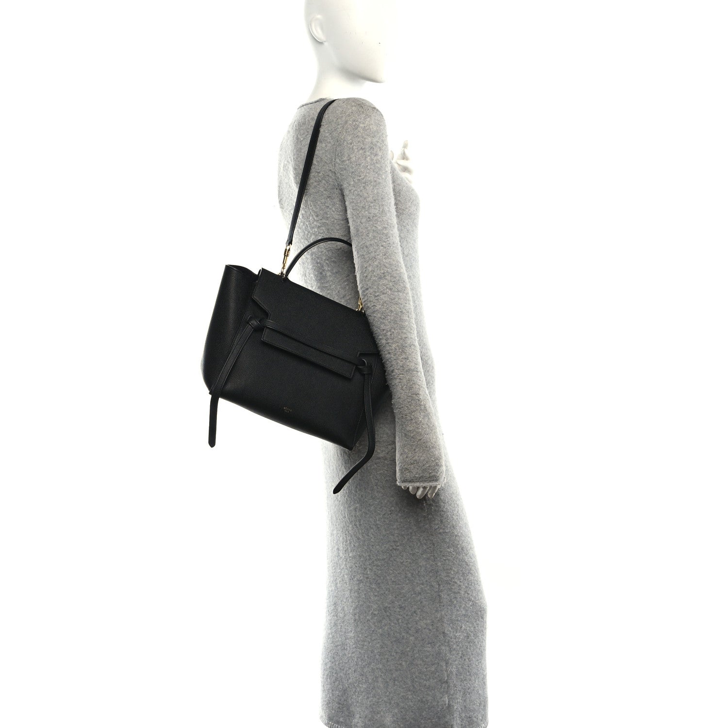 Celine Grained Calfskin Mini Belt Bag Black 2 of 10