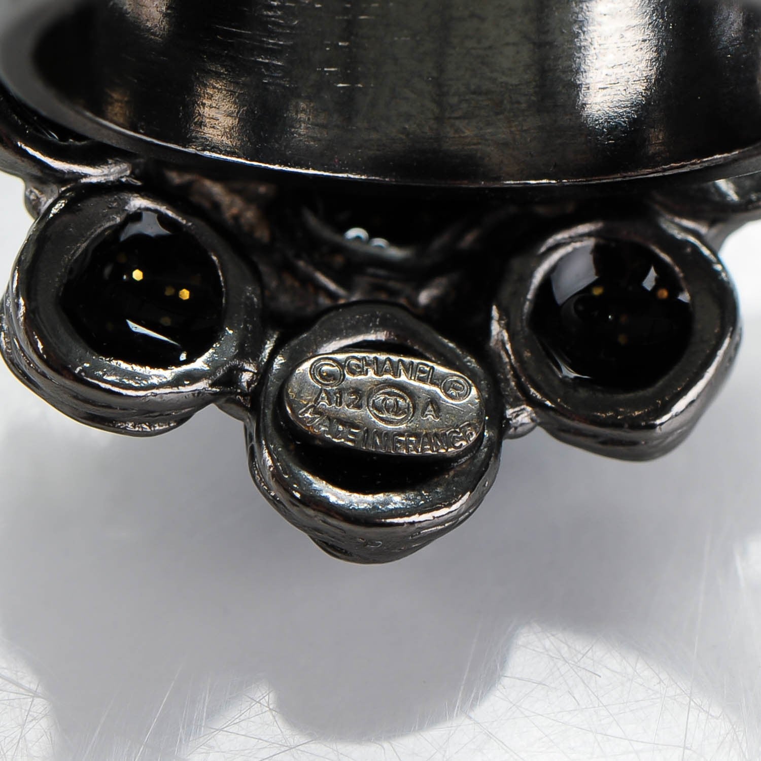 Chanel Studded CC Ring 7 Ruthenium 4 of 5