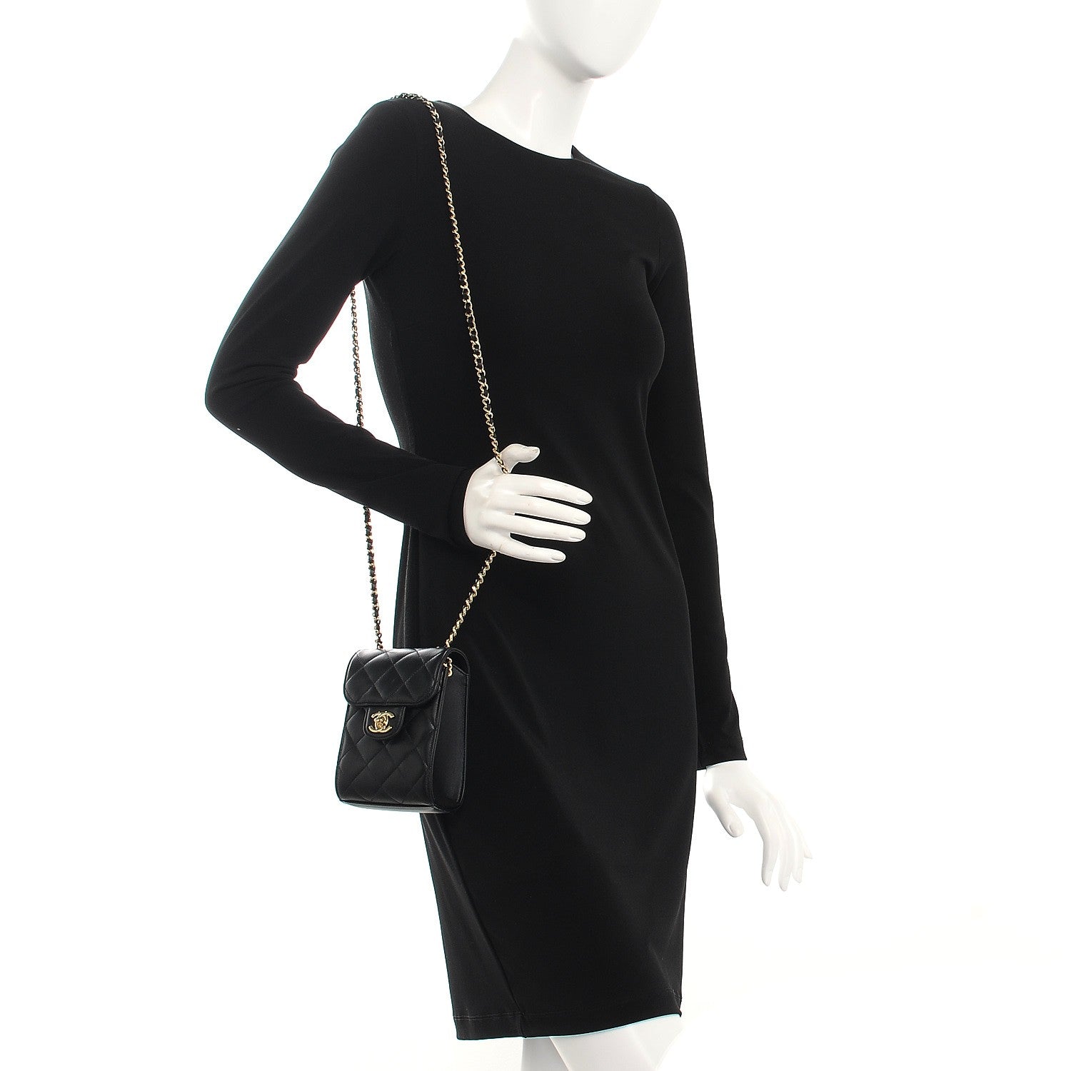 Chanel Lambskin Quilted Extra Mini Wallet On Chain WOC Black 2 of 8