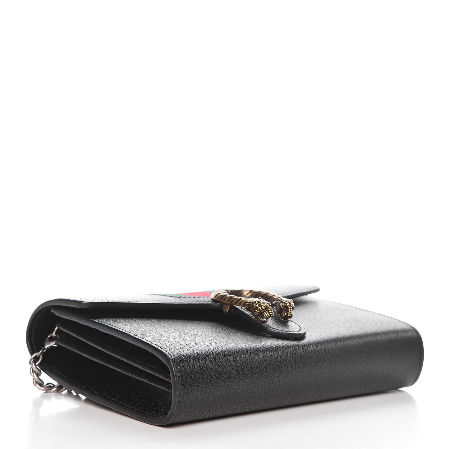 Calfskin Web Mini Dionysus Chain Wallet Black