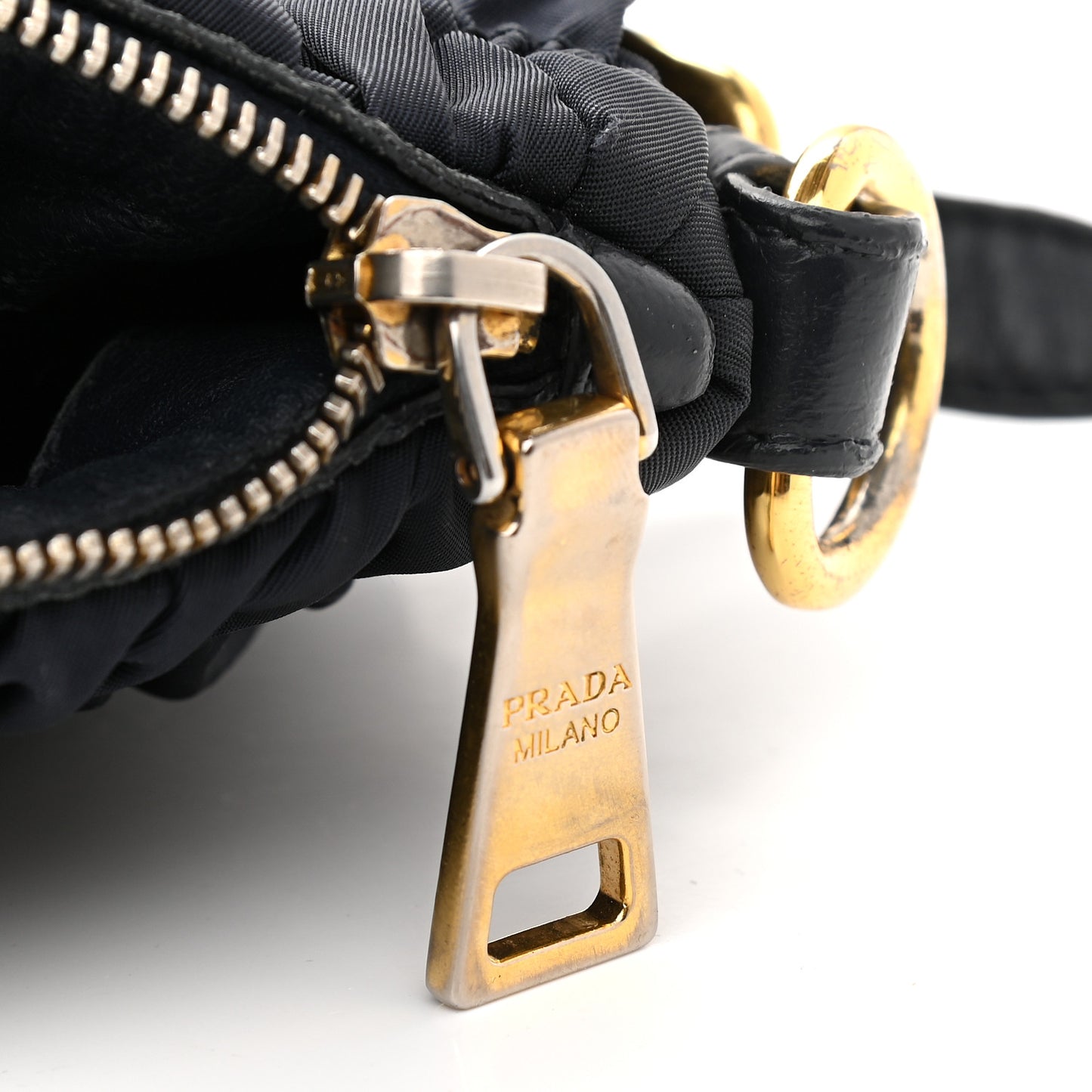 Tessuto Nylon Nappa Gaufre Shopping Satchel Black