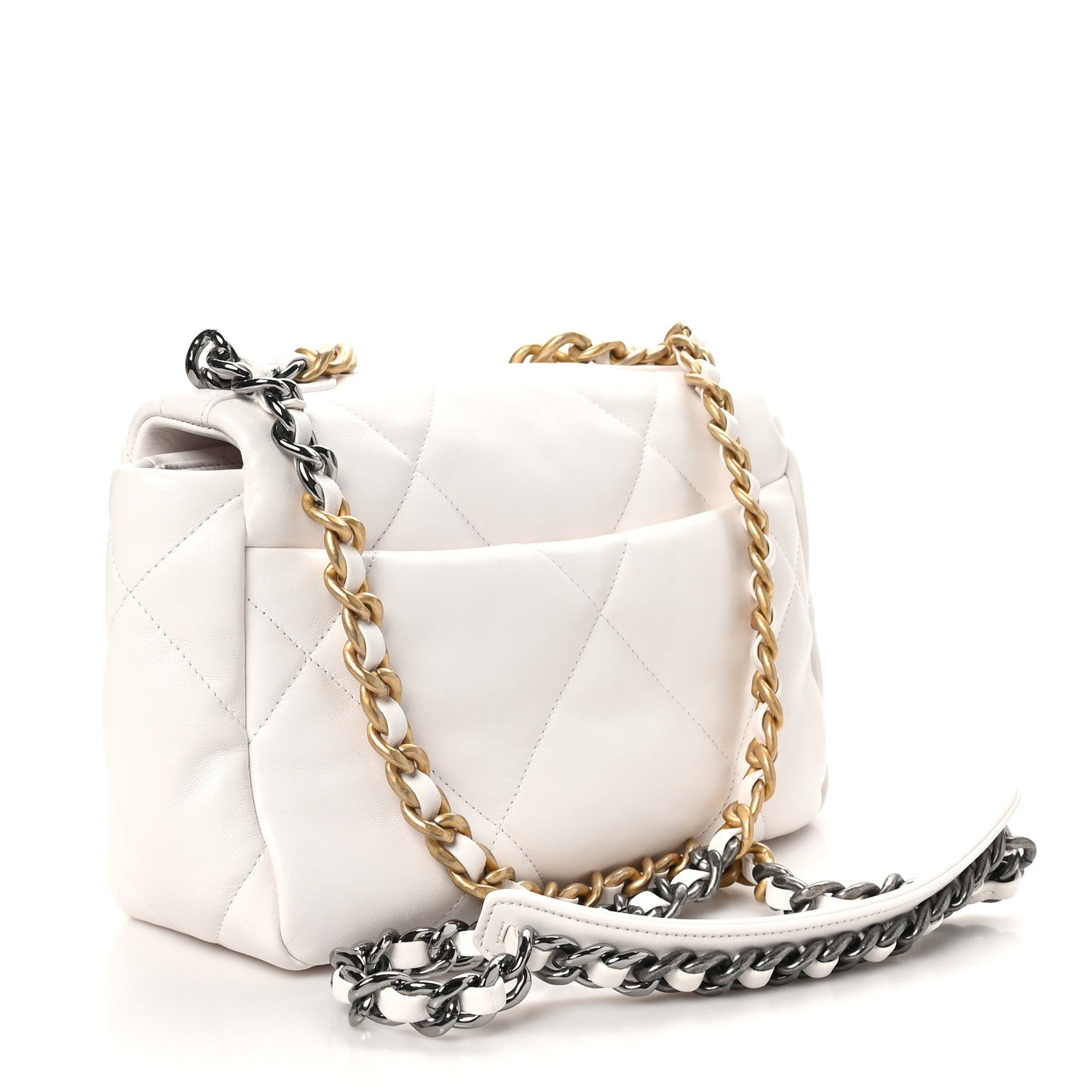 Chanel Lambskin Quilted Medium Chanel 19 Flap White 3 of 11
