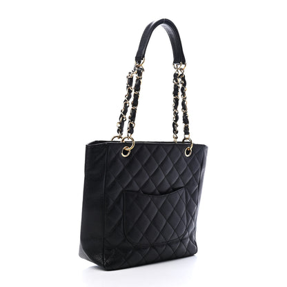 Chanel Caviar Quilted Petit Shopping Tote PST Black 2 of 4