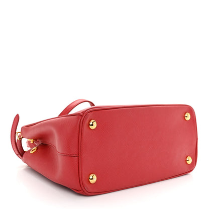 Prada Saffiano Mini Galleria Double Zip Tote Fuoco 4 of 10