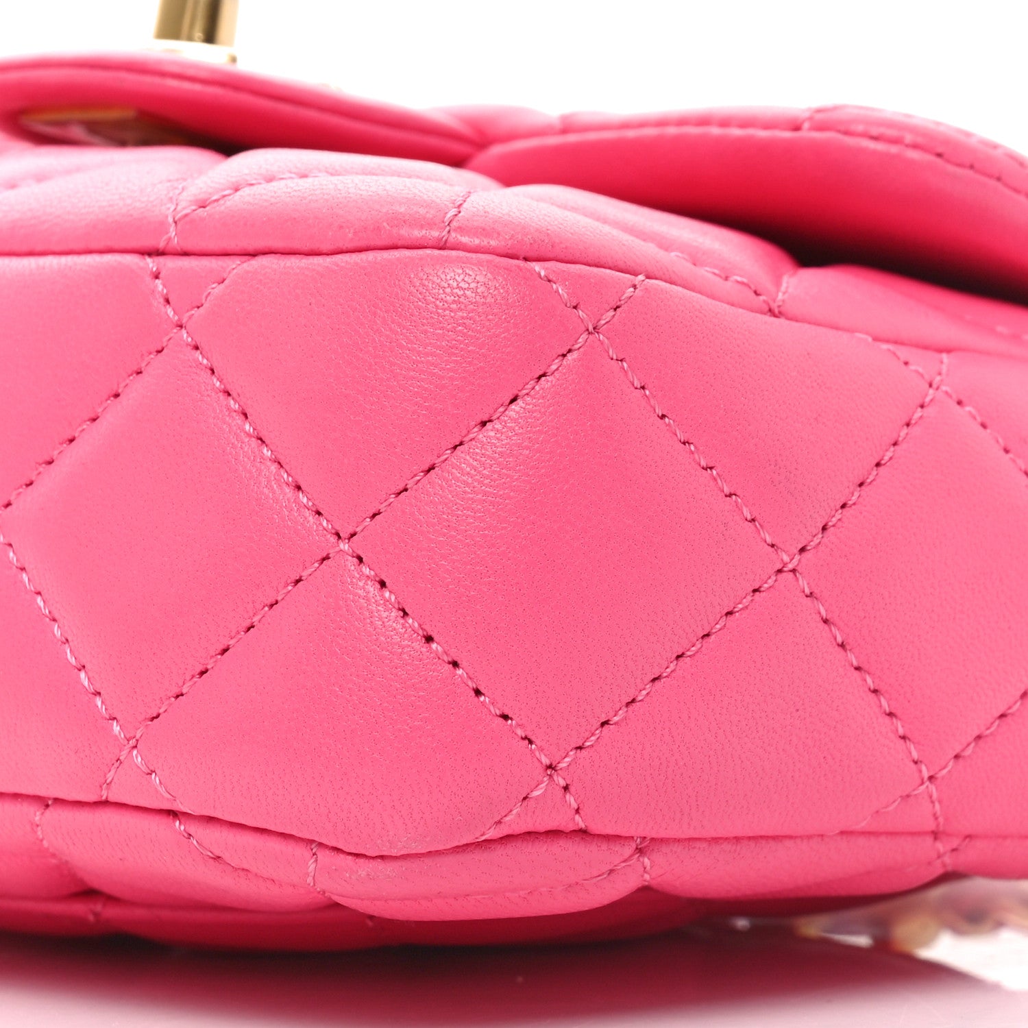 Chanel Lambskin Enamel Quilted Mini Coco Hearts Square Flap Pink 10 of 10