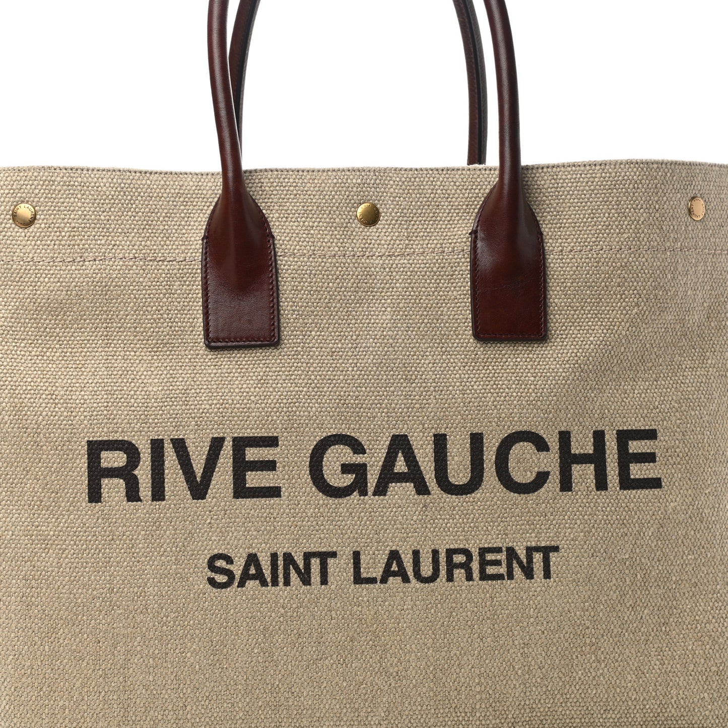 Linen Calfskin Rive Gauche Tote Natural