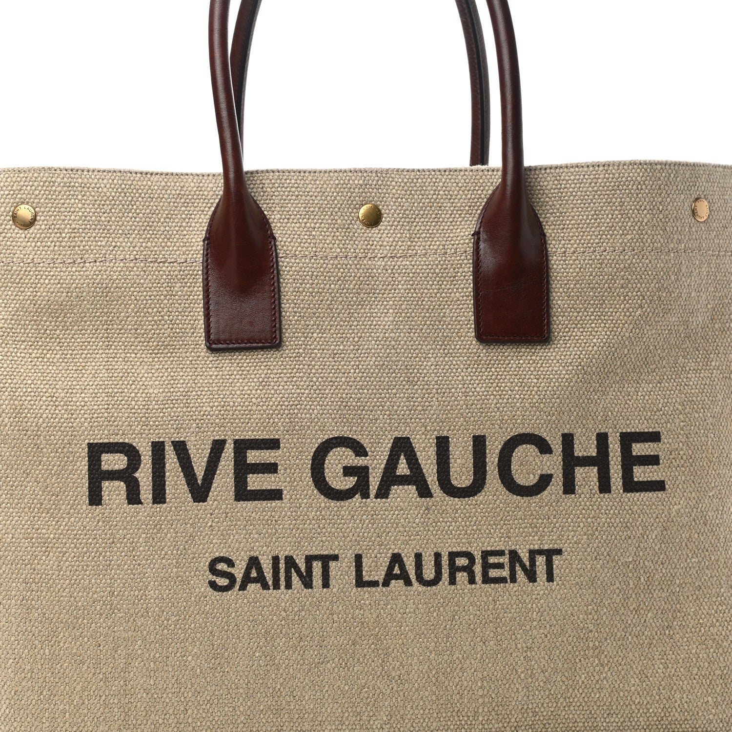 Saint Laurent Linen Calfskin Rive Gauche Tote Natural 8 of 10